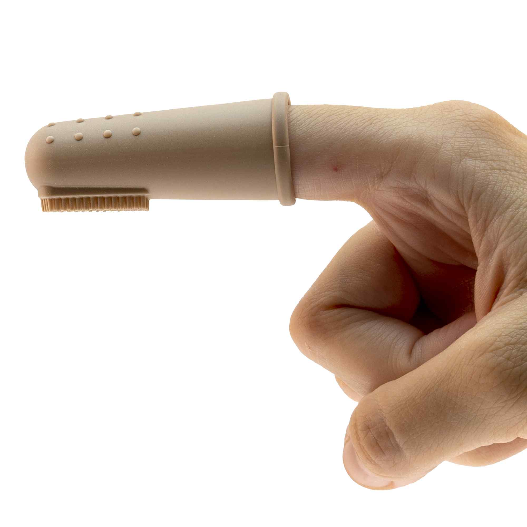 Cepillo de dientes para bebés suave para dedos Beige - imagen 5