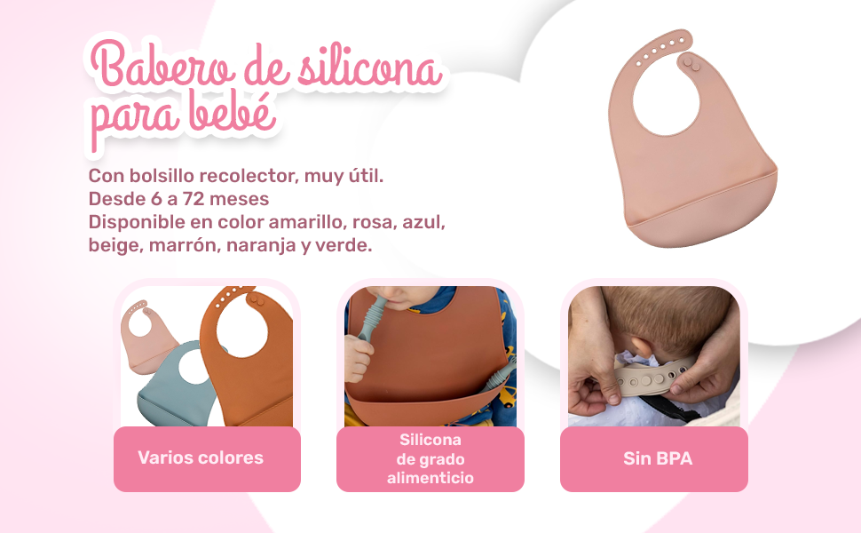 Banner - Babero silicona para bebe Naranja