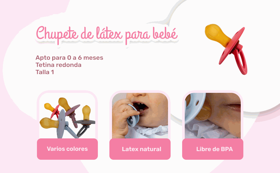 Banner - Chupete de látex para bebe azul