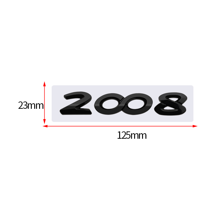 Emblema 2008 adhesivo para maletero compatible con Peugeot negro - imagen 2