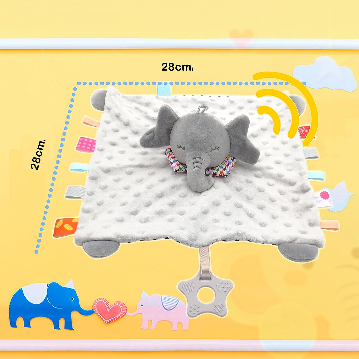 DouDou Mantita de apego bebé diseño Elefante gris - imagen 3