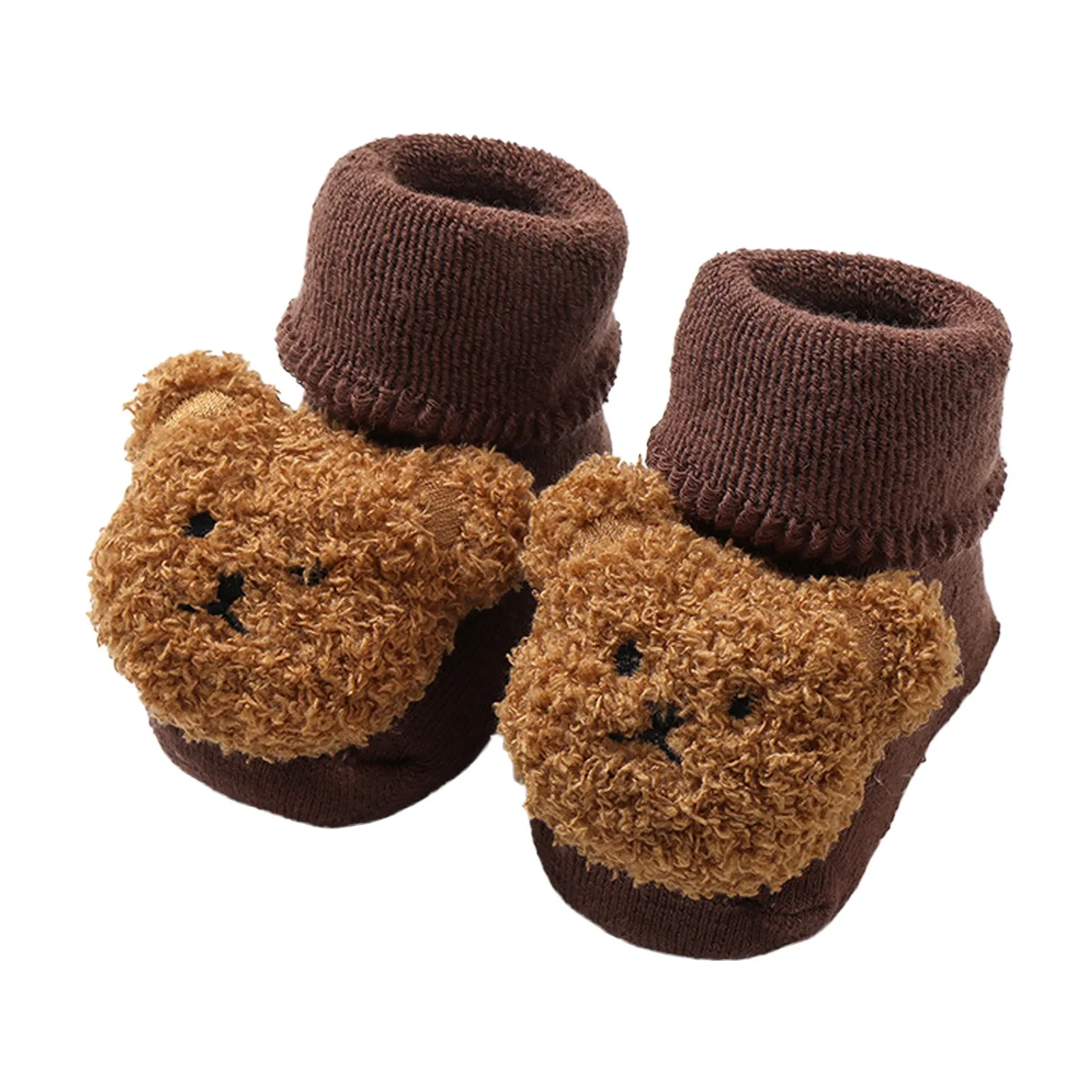 Calcetín antideslizante para niño 12 a 18 meses de 13 cm Talla M 22 oso marrón - imagen 2