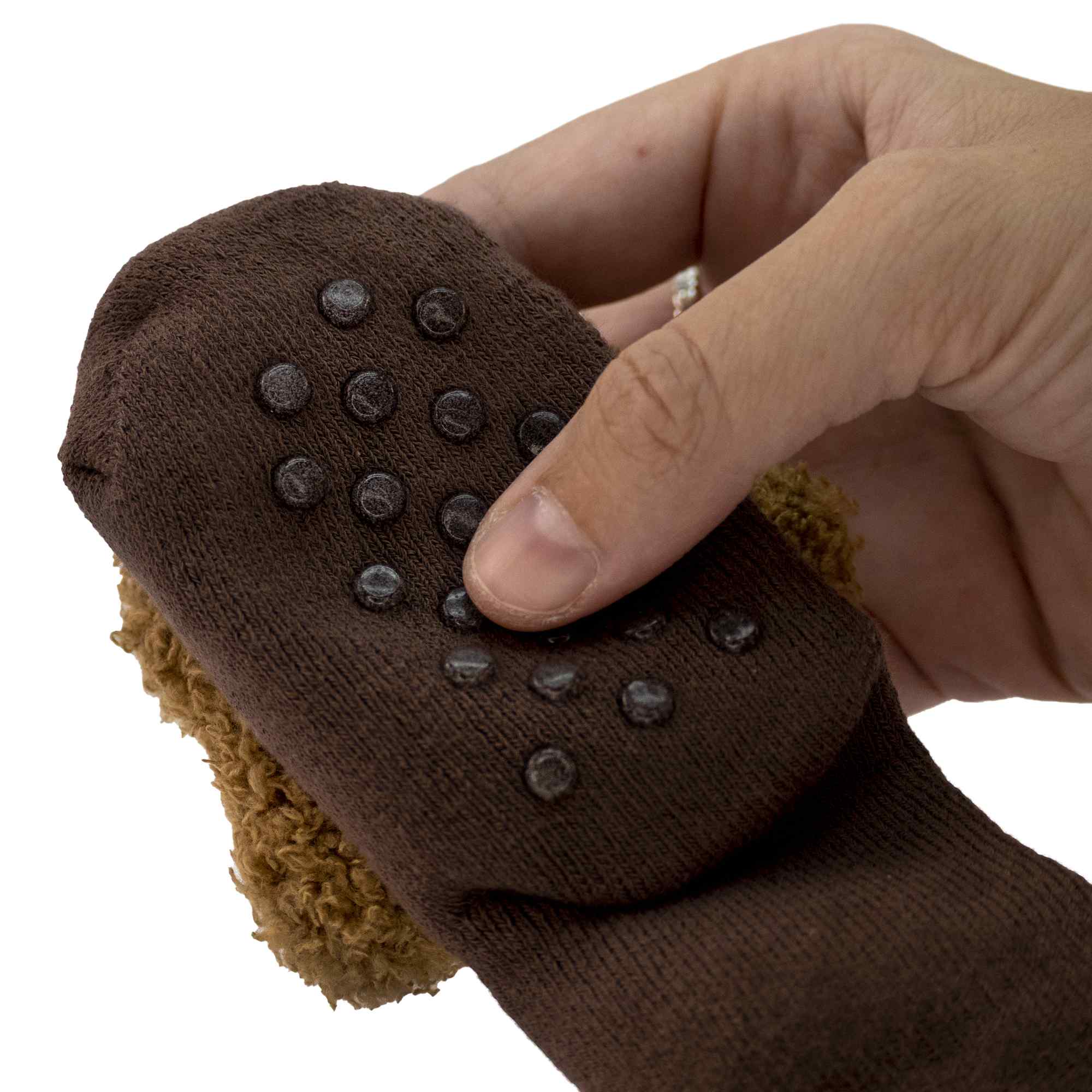 Calcetín antideslizante para niño 12 a 18 meses de 13 cm Talla M 22 oso marrón - imagen 6