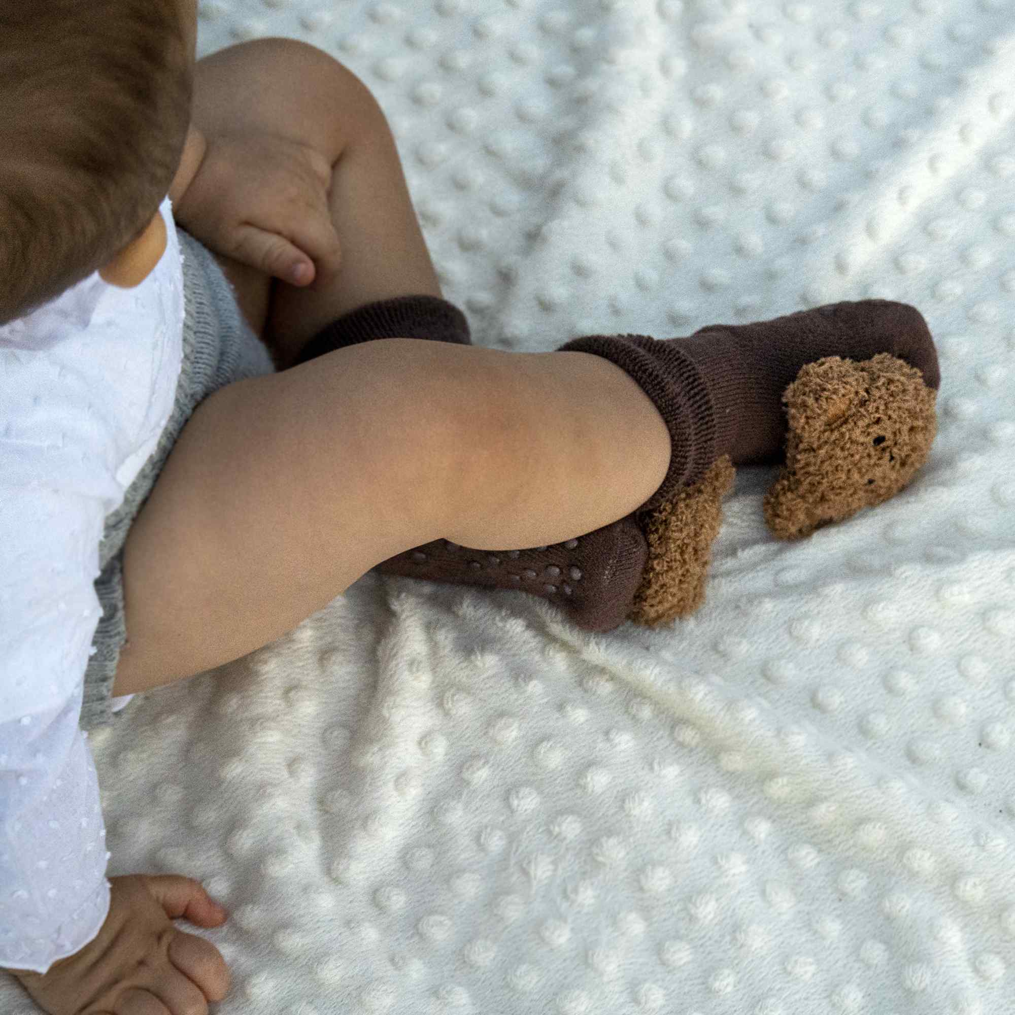 Calcetín antideslizante para niño 12 a 18 meses de 13 cm Talla M 22 oso marrón - imagen 7