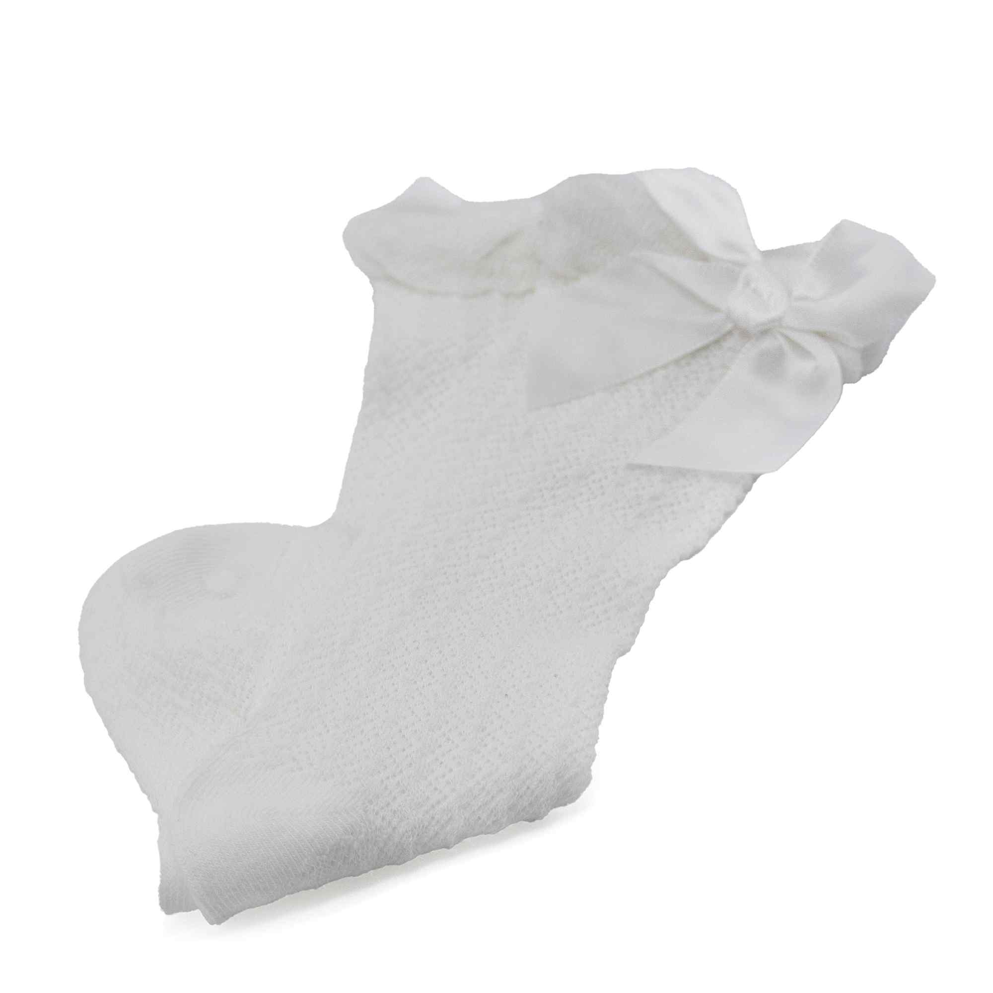Calcetines altos de algodón con lazo para niños hasta 3 años blancos - imagen 4
