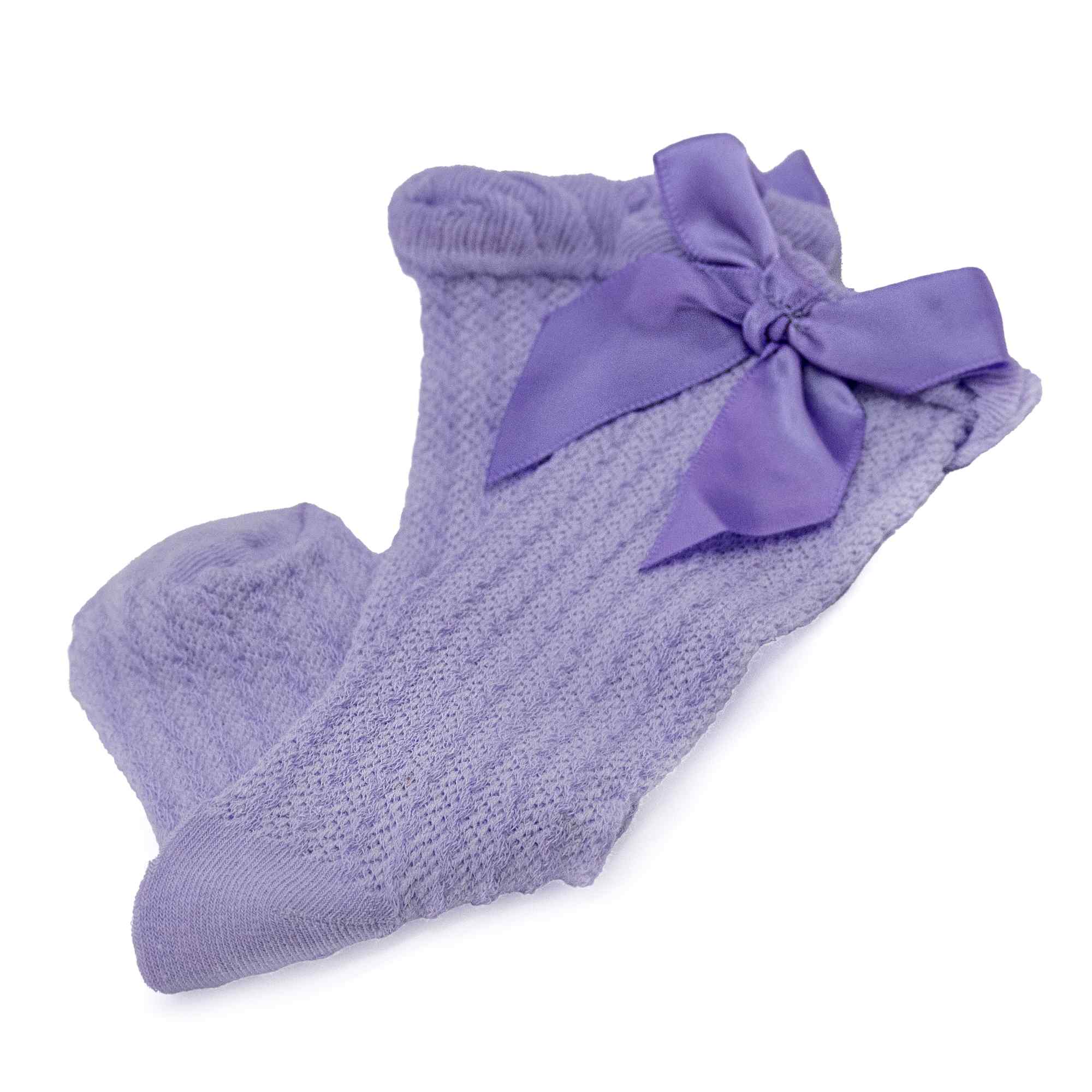Calcetines altos de algodón con lazo para niños hasta 3 años purpura - imagen 4