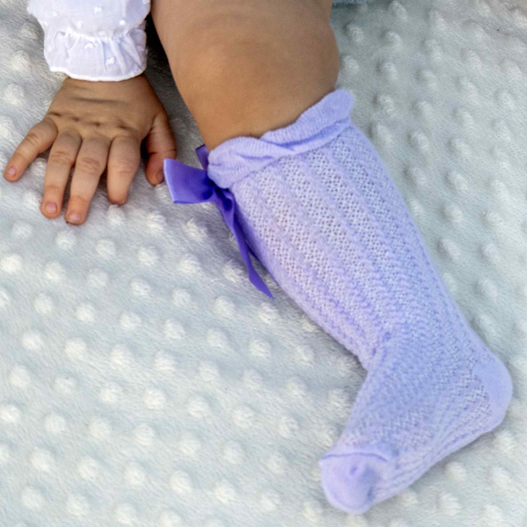 Calcetines altos de algodón con lazo para niños hasta 3 años purpura - imagen 6