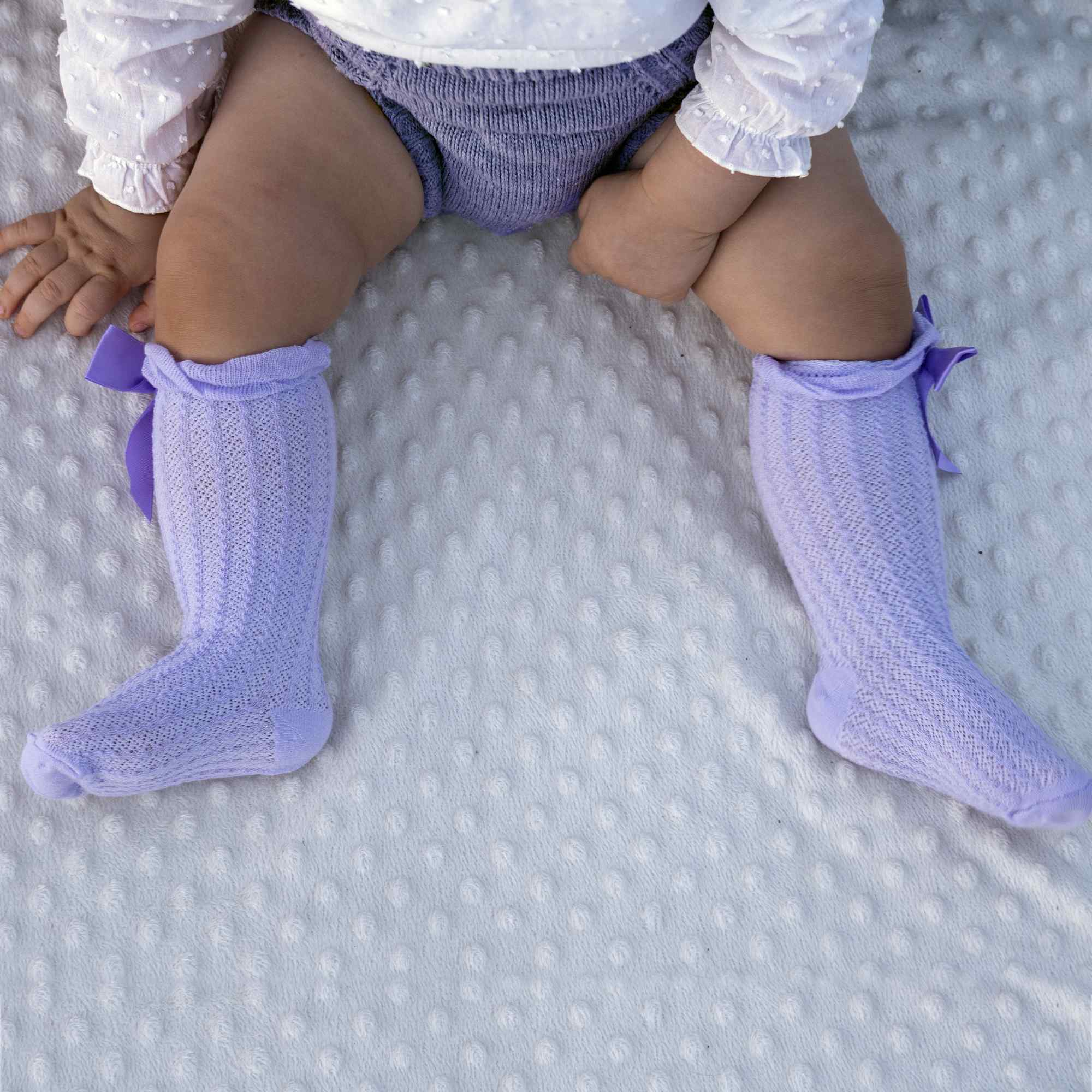 Calcetines altos de algodón con lazo para niños hasta 3 años purpura - imagen 7