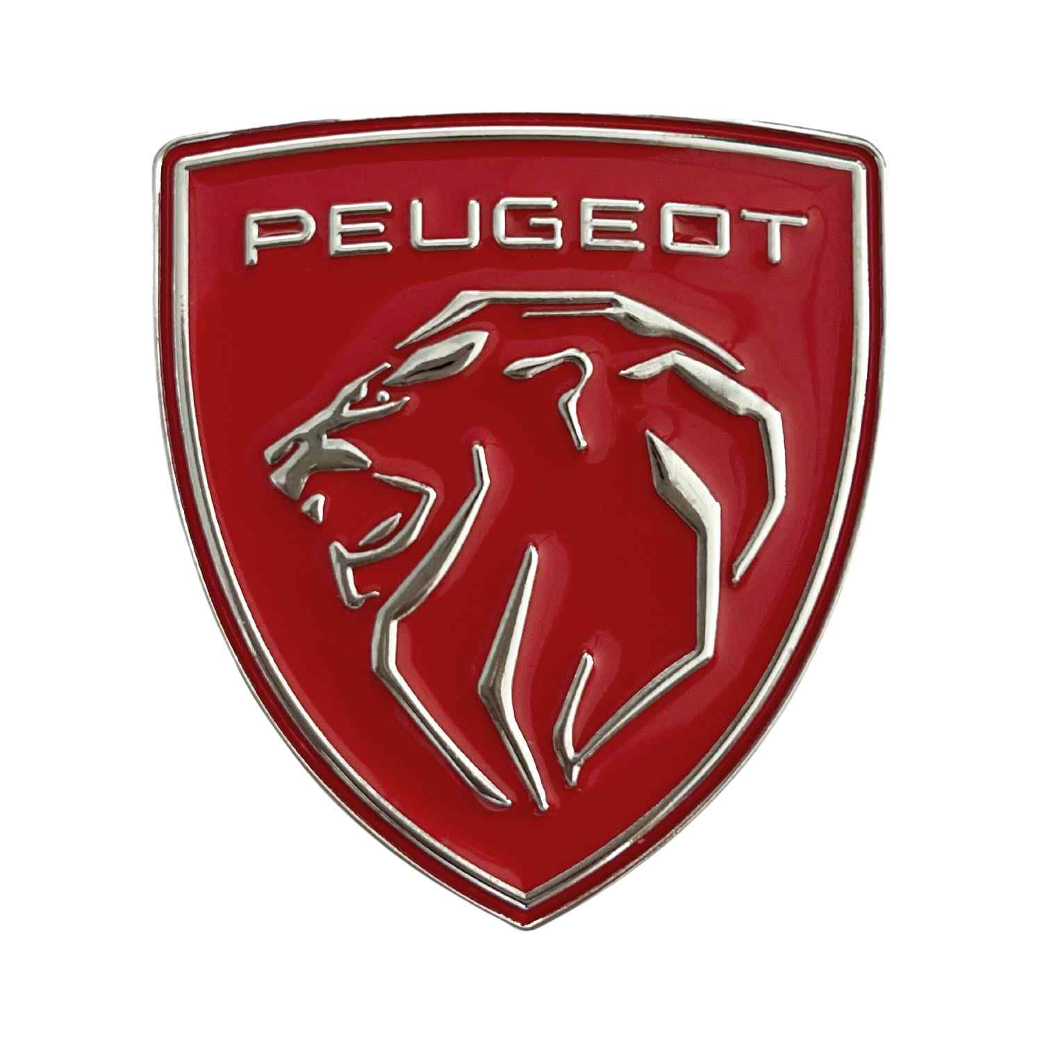 Emblema adhesivo compatible con Peugeot negro nuevo diseño rojo - imagen 1