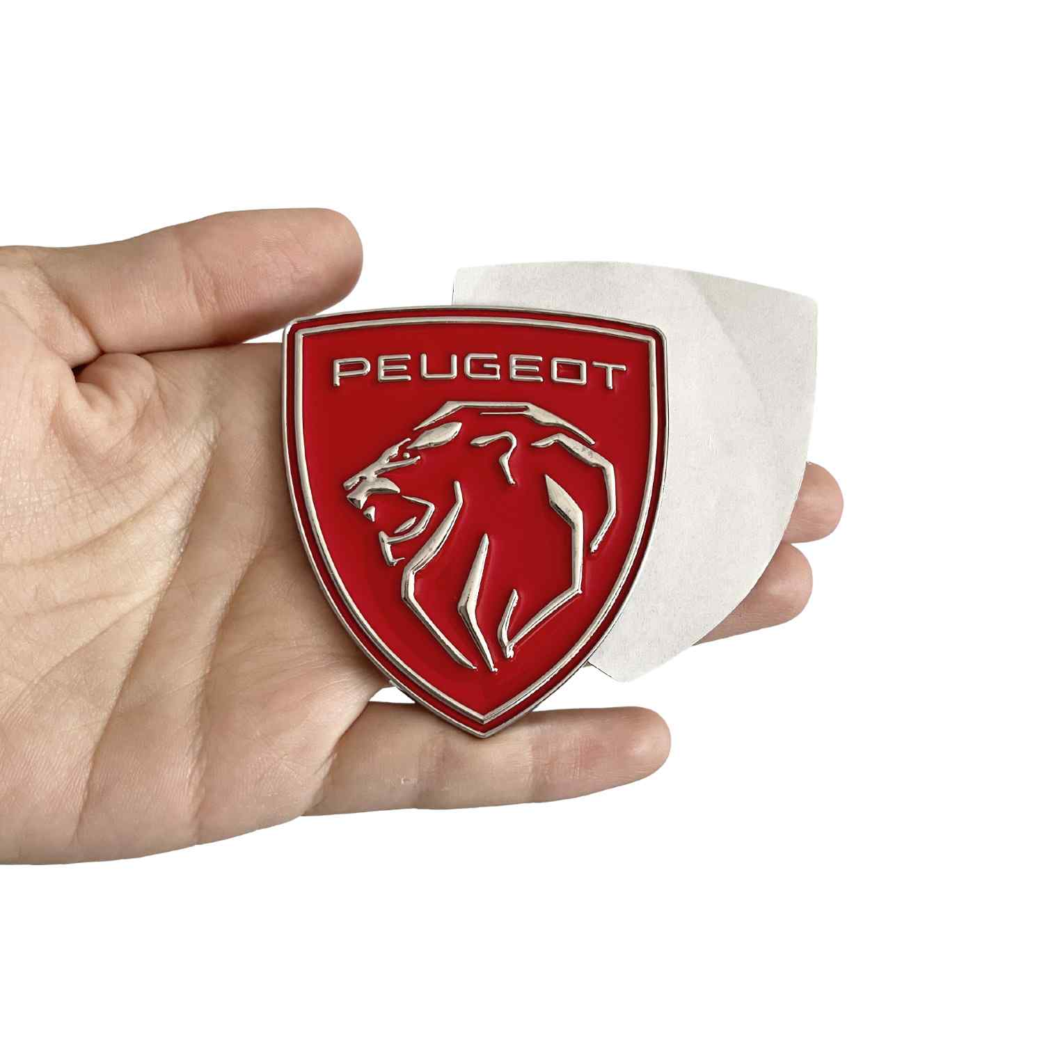 Emblema adhesivo compatible con Peugeot negro nuevo diseño rojo - imagen 4