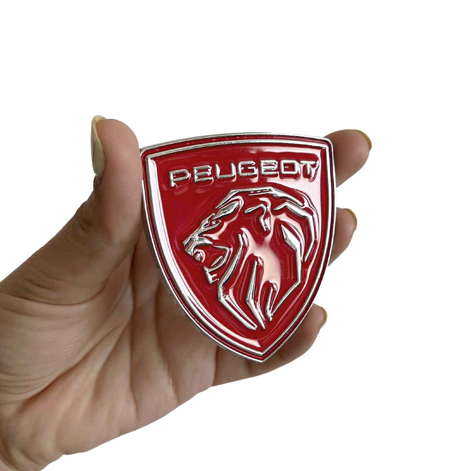 Emblema adhesivo compatible con Peugeot negro nuevo diseño rojo - imagen 5