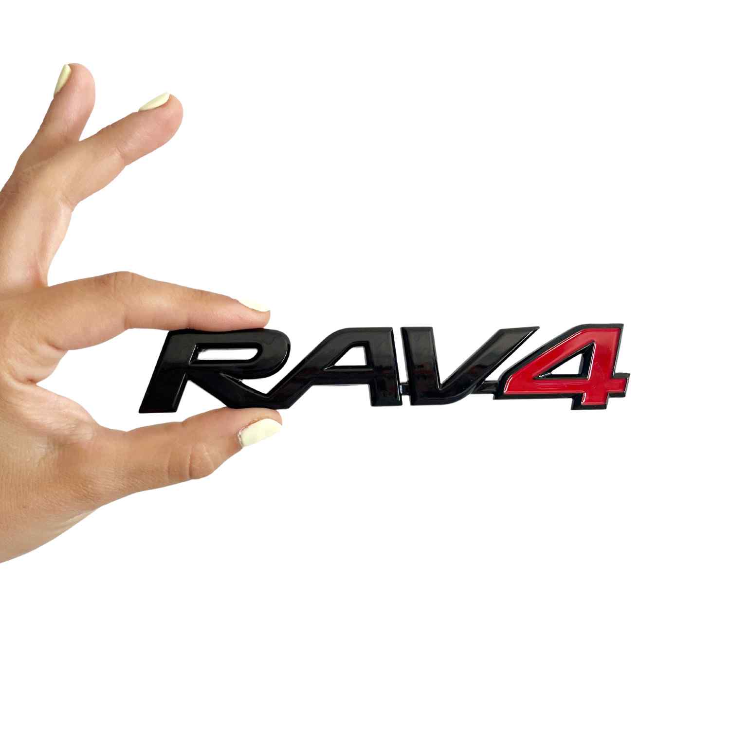 Emblema RAV4 para trasero compatible con Toyota Negro rojo - imagen 3