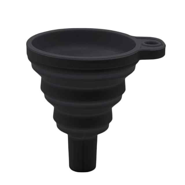 Embudo de silicona universal para líquidos de automóvil negro