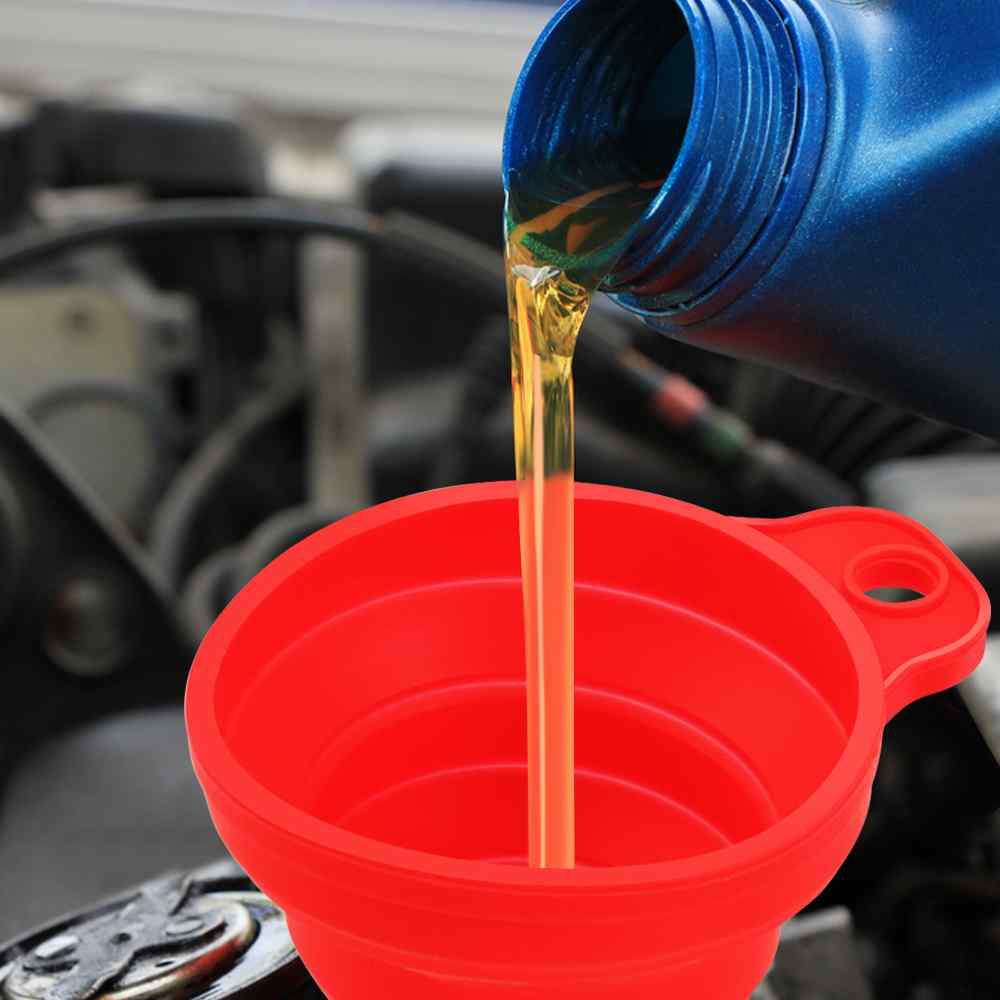 Embudo de silicona universal para líquidos de automóvil negro - imagen 4
