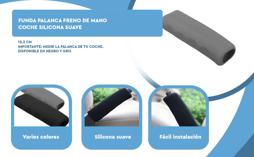 Banner - Funda Palanca freno de mano coche silicona suave antideslizante negro