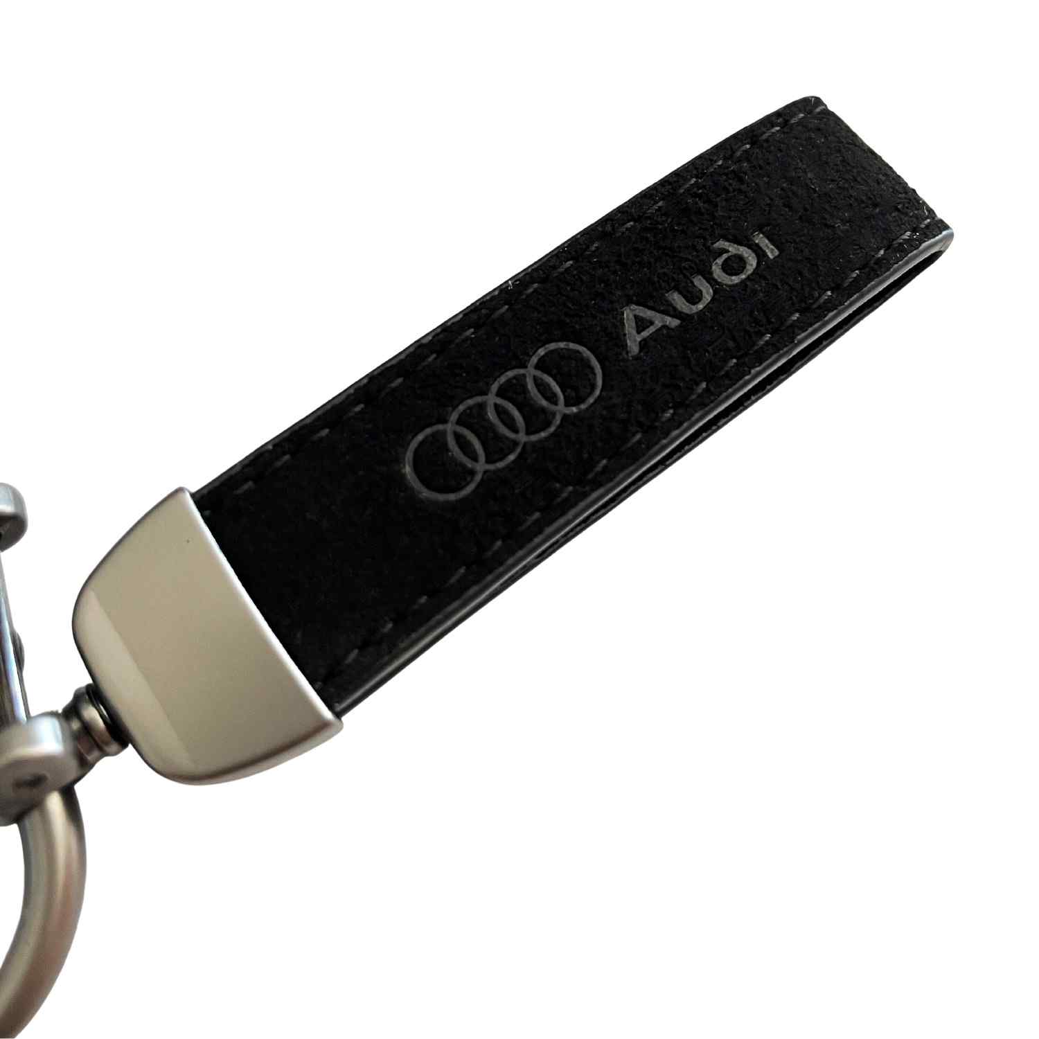 Llavero de cuero y metal compatible con Audi negro - imagen 2