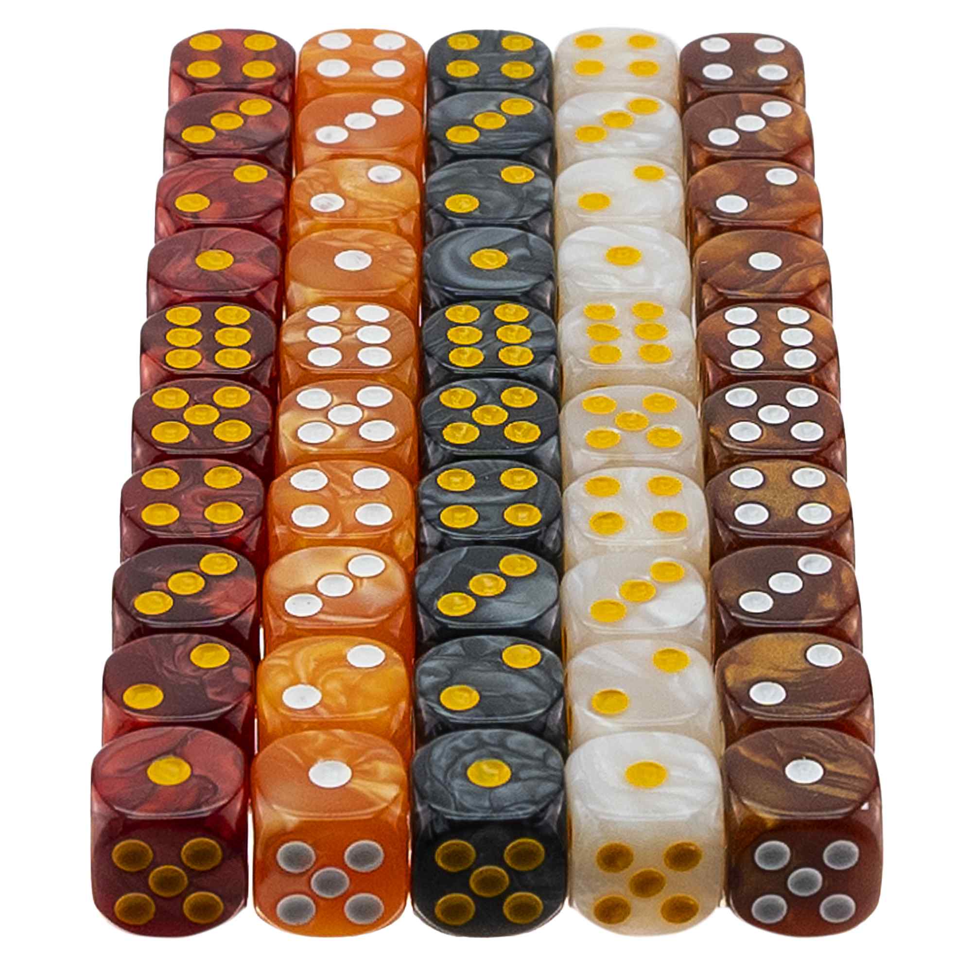 Dados 6 caras de 5 Colores perla Esquina Redondeados con Bolsa de Almacenamiento 50 unidades - imagen 2
