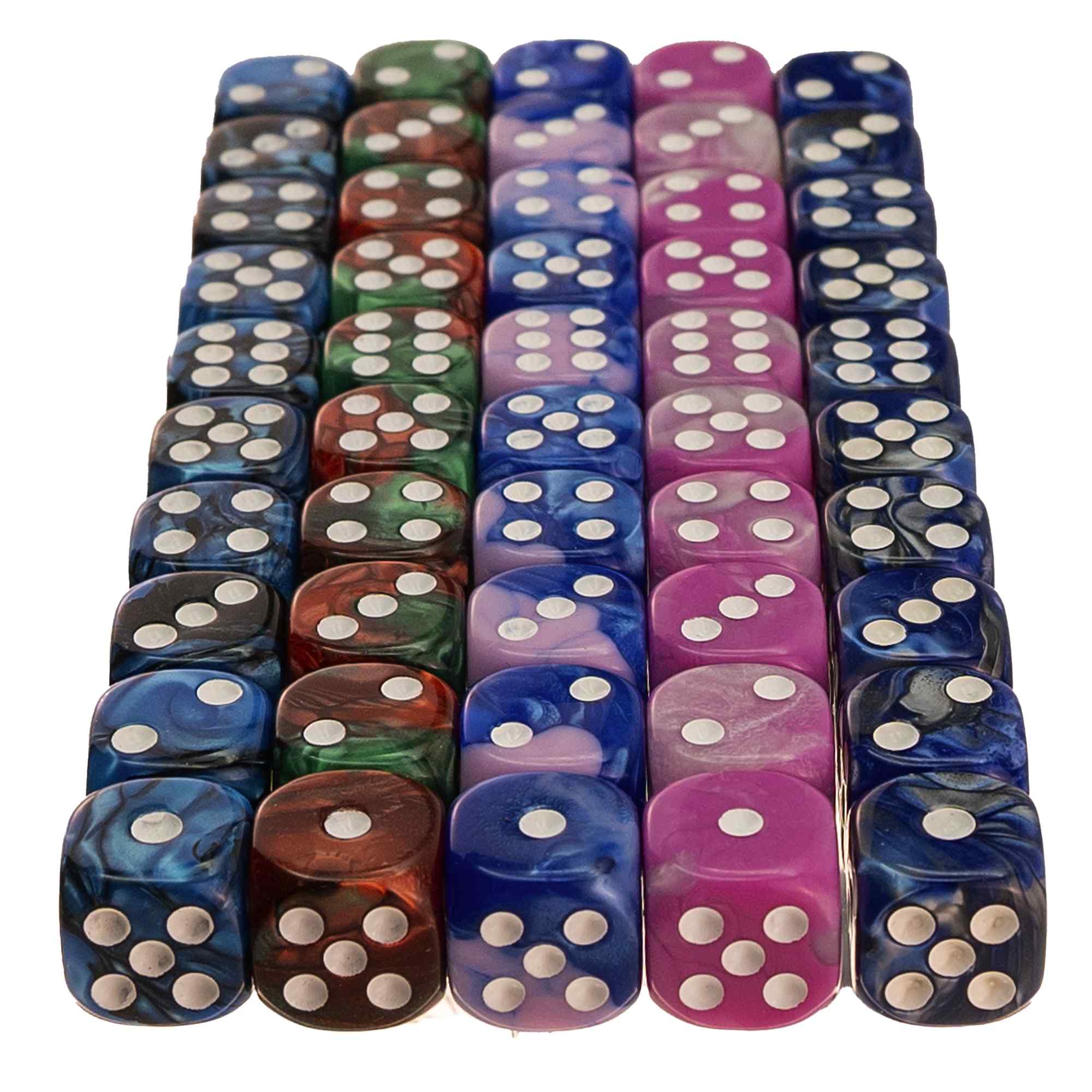 Dados 6 caras de 5 Colores bicolores Esquina Redondeados con Bolsa de Almacenamiento 50 unidades - imagen 2