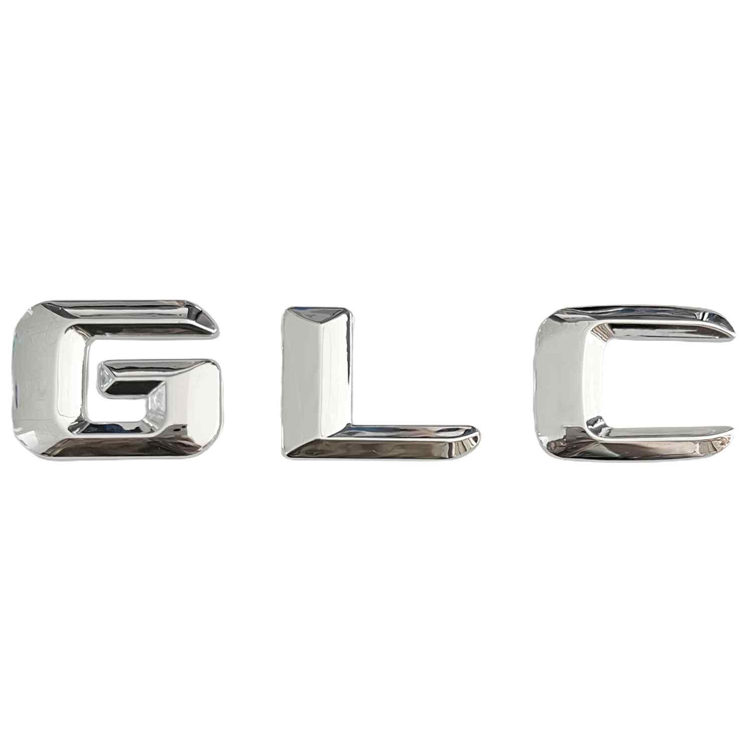 Emblema GLC adhesivo compatible con Mercedes plateado brillo - imagen 1