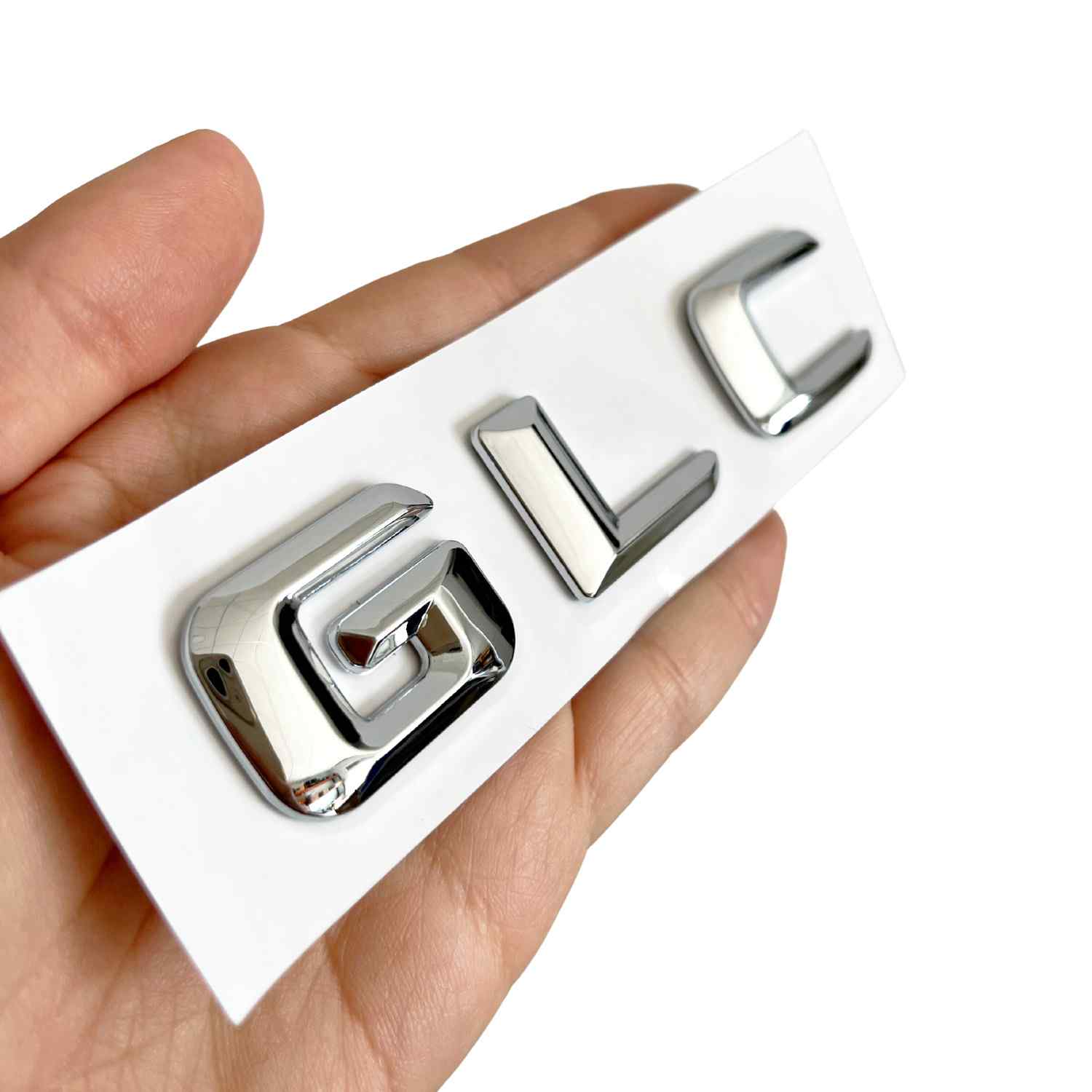 Emblema GLC adhesivo compatible con Mercedes plateado brillo - imagen 3