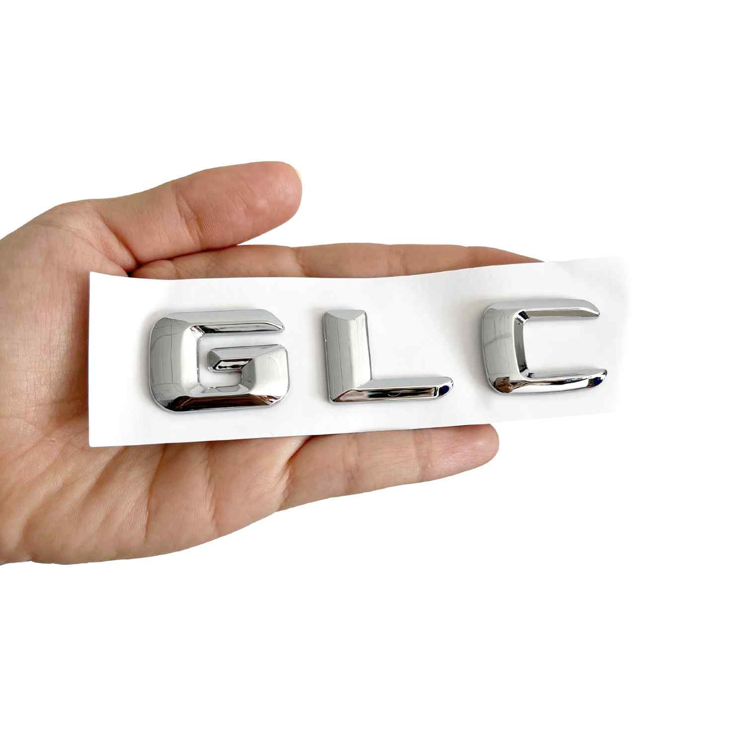 Emblema GLC adhesivo compatible con Mercedes plateado brillo - imagen 4
