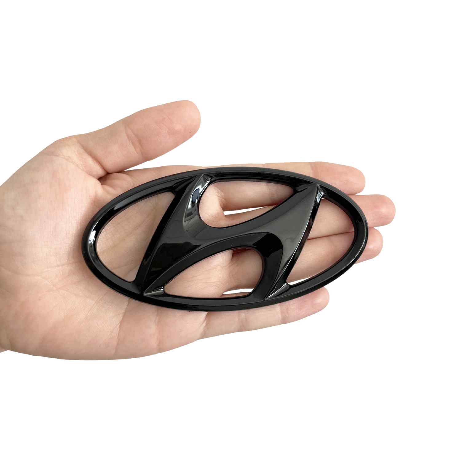 Emblema adhesivo maletero compatible con Hyundai 115 mm x 55mm Negro brillo - imagen 4