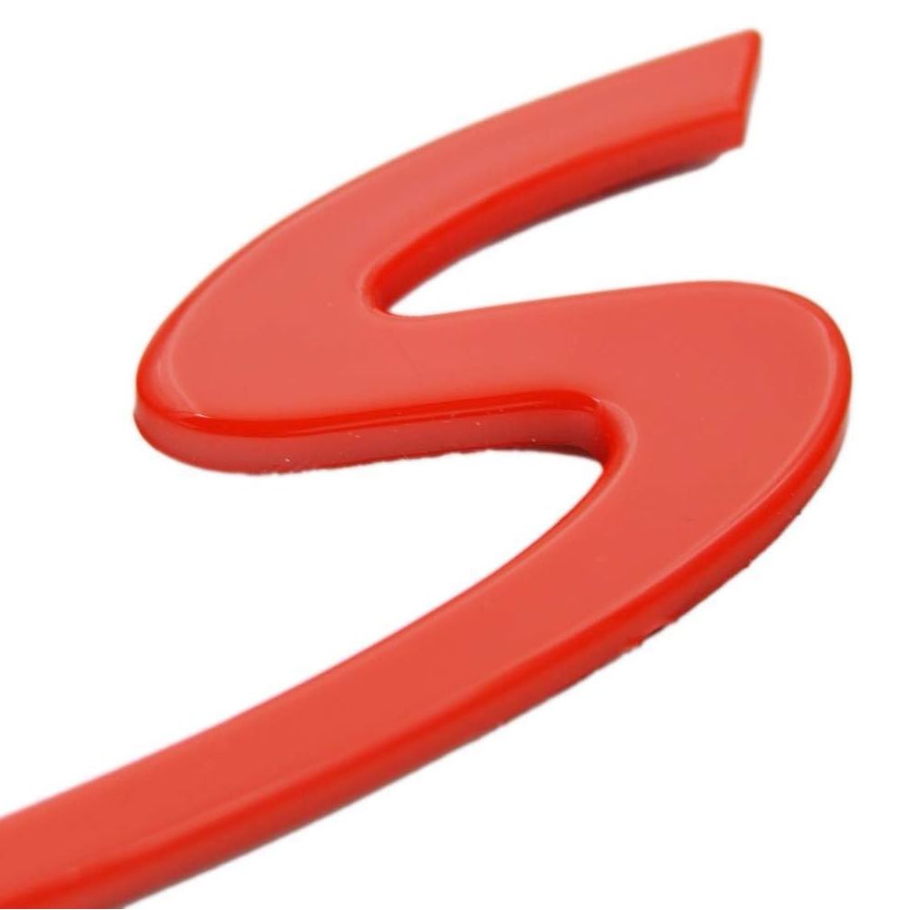 Emblema adhesivo trasero letra S compatible con Porsche rojo - imagen 3