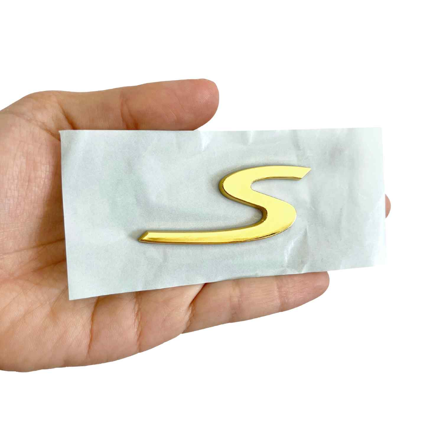 Emblema adhesivo trasero letra S compatible con Porsche Dorado - imagen 4