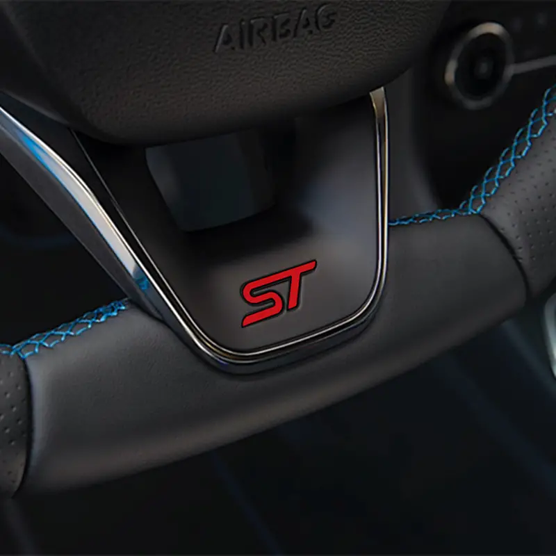 Emblema Adhesivo ST Line para volante compatible con Ford rojo negro - imagen 1