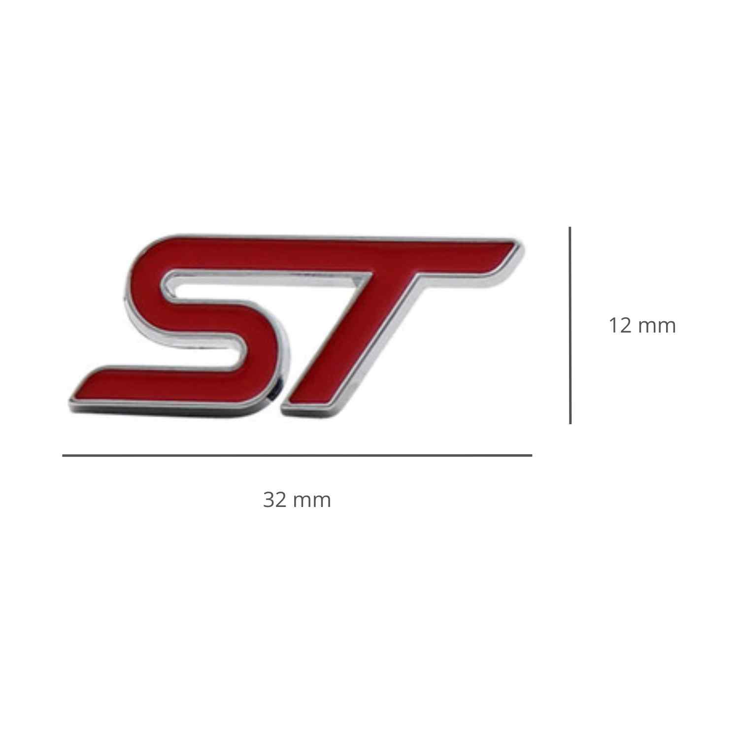 Emblema Adhesivo ST Line para volante compatible con Ford rojo plateado - imagen 3