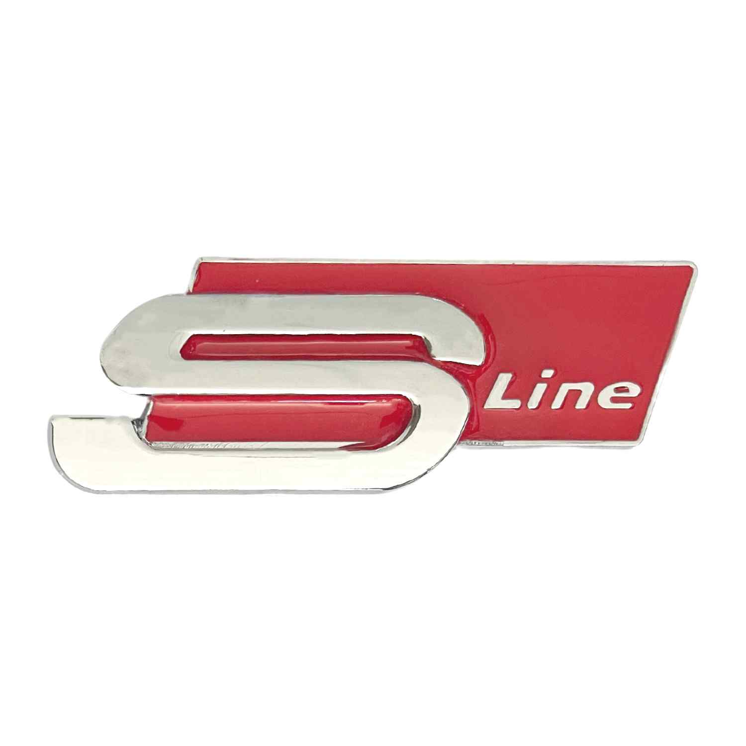 Emblema S Line Adhesivo Para Lateral Compatible Con Audi Plateado Rojo - imagen 1