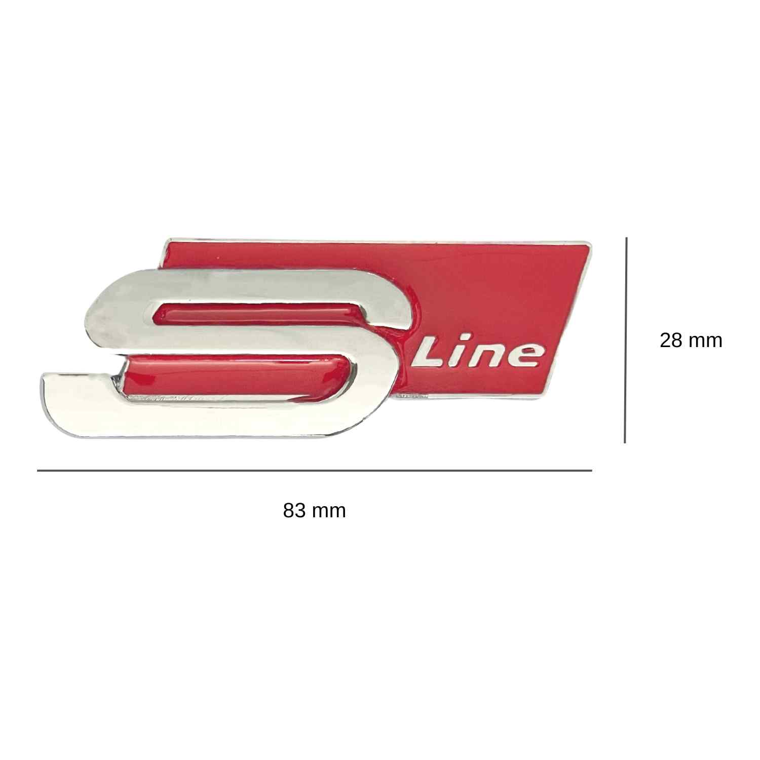 Emblema S Line Adhesivo Para Lateral Compatible Con Audi Plateado Rojo - imagen 2