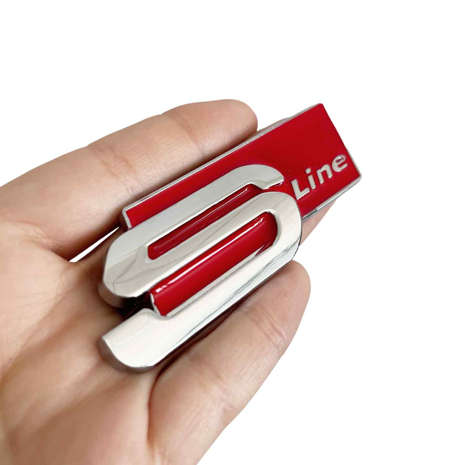 Emblema S Line Adhesivo Para Lateral Compatible Con Audi Plateado Rojo - imagen 6