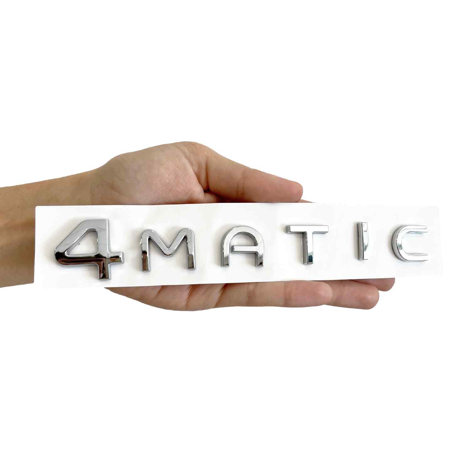 Emblema Adhesivo plastico 4Matic apto para maletero compatible con Mercedes plateado brillante - imagen 3