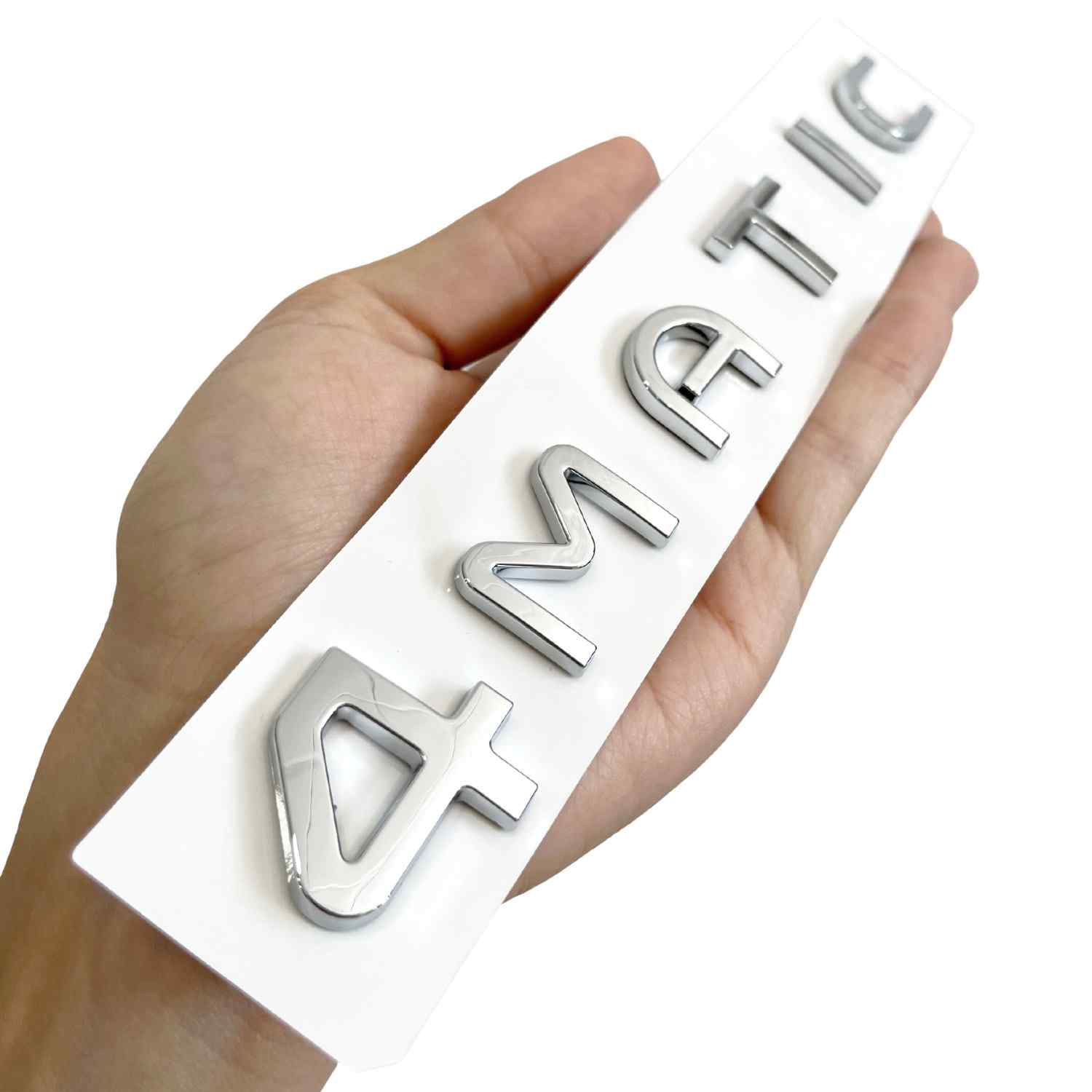 Emblema Adhesivo plastico 4Matic apto para maletero compatible con Mercedes plateado brillante - imagen 4