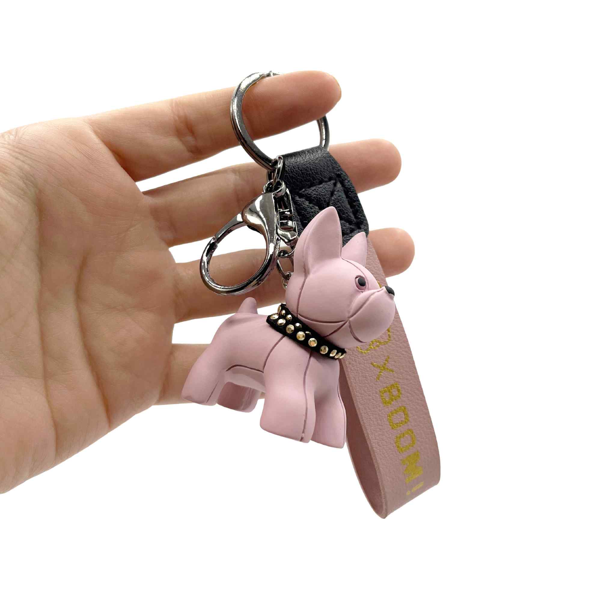 Llavero perro Bulldog francés rosa - imagen 4