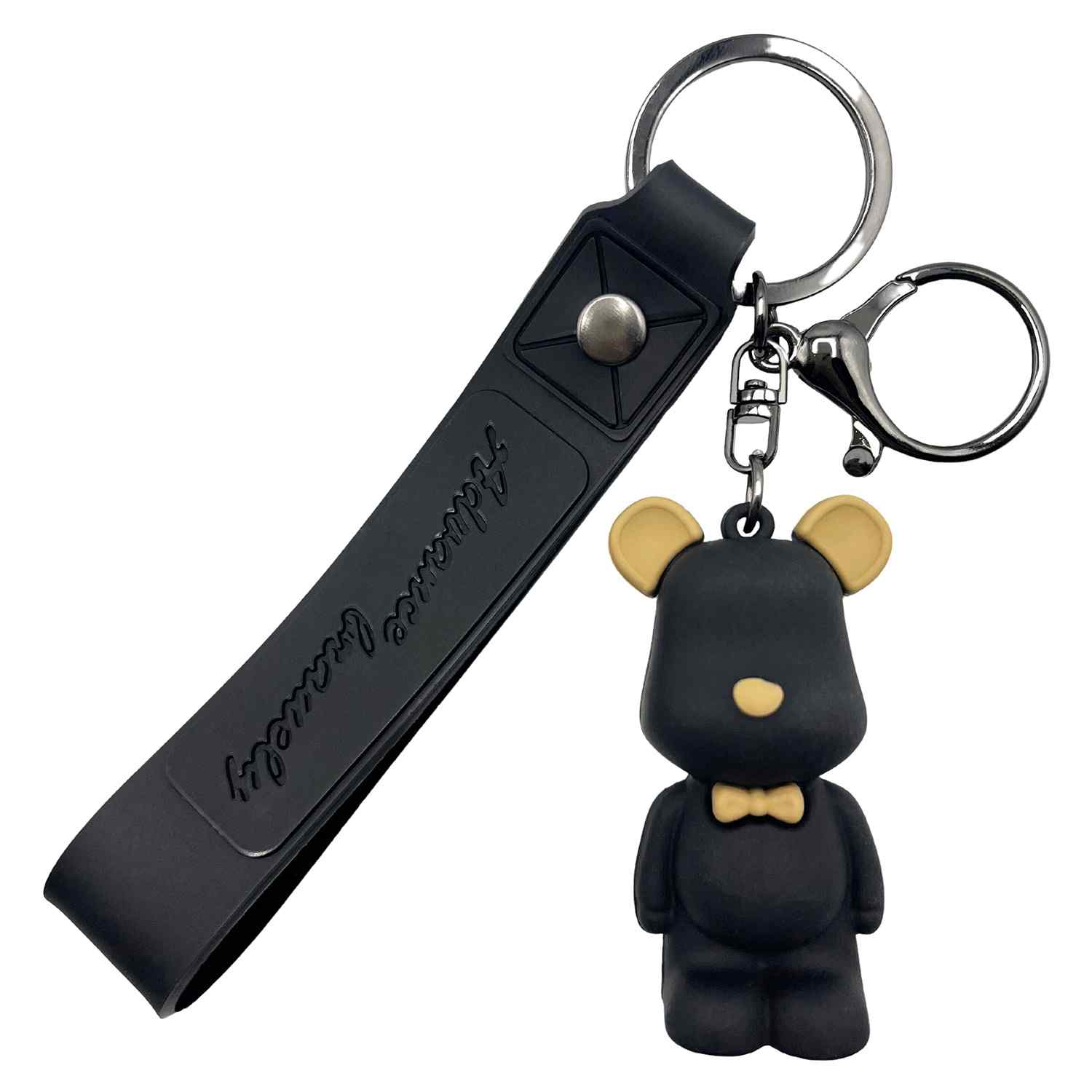 Llavero oso con pajarita negro - imagen 1
