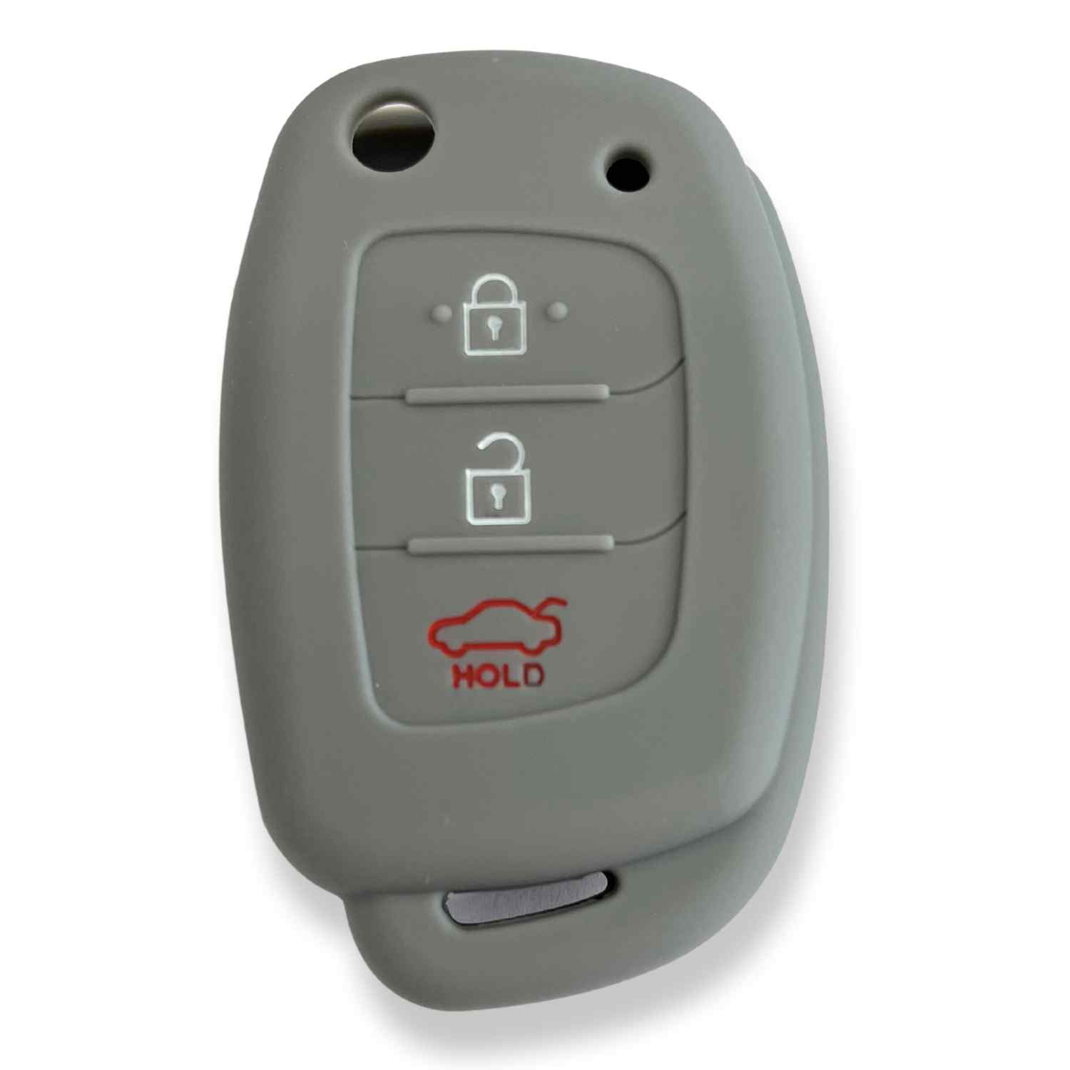 Funda silicona mando llave coche 3 botones compatible con Hyundai Gris - imagen 1