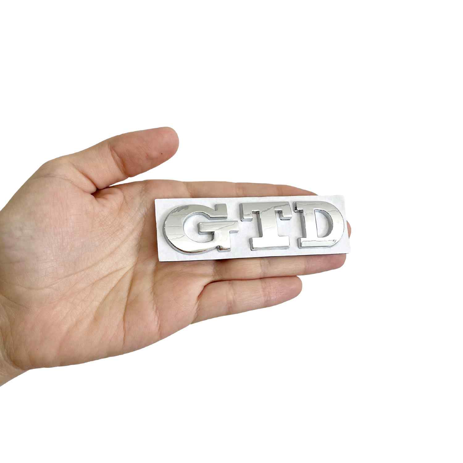 Emblema adhesivo GTD compatible con VW Plateado brillo - imagen 3