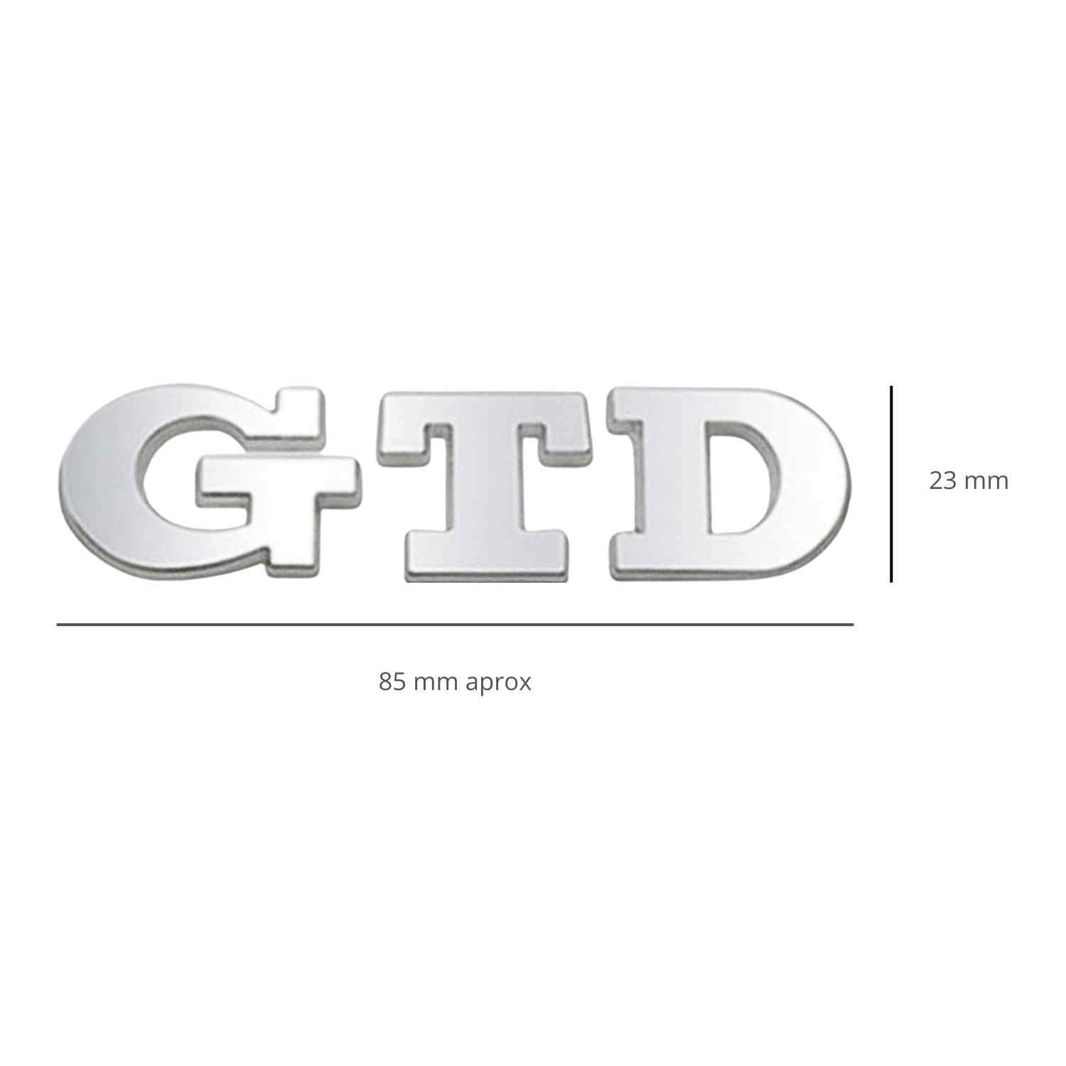 Emblema adhesivo GTD compatible con VW Plateado brillo - imagen 4
