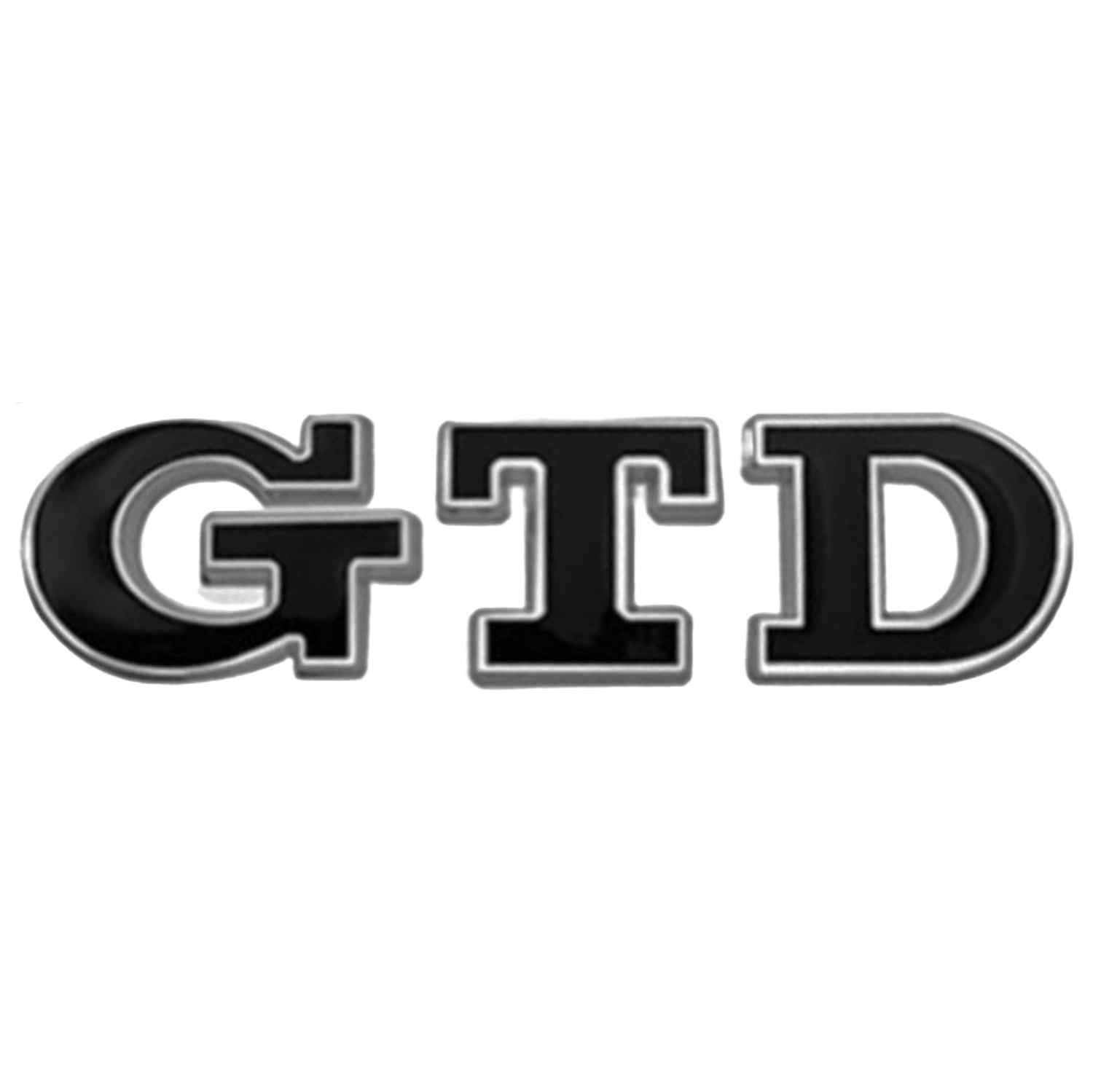 Emblema adhesivo GTD compatible con VW Negro plata - imagen 1