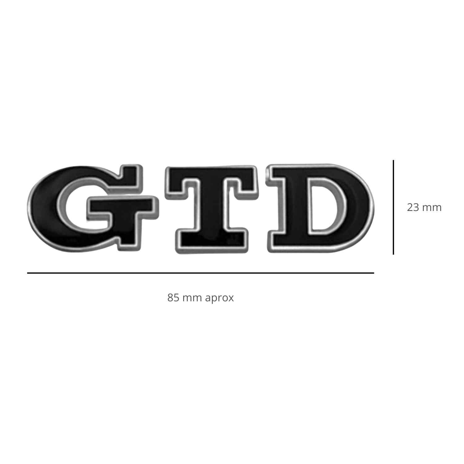 Emblema adhesivo GTD compatible con VW Negro plata - imagen 2
