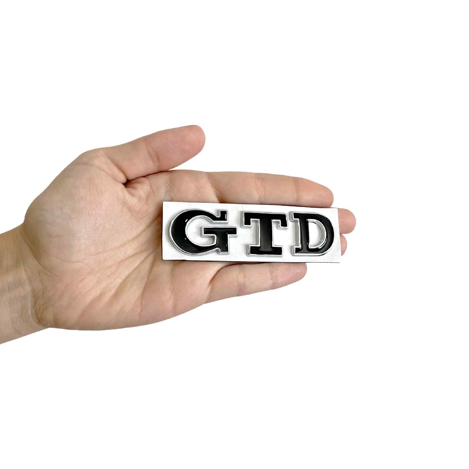 Emblema adhesivo GTD compatible con VW Negro plata - imagen 3