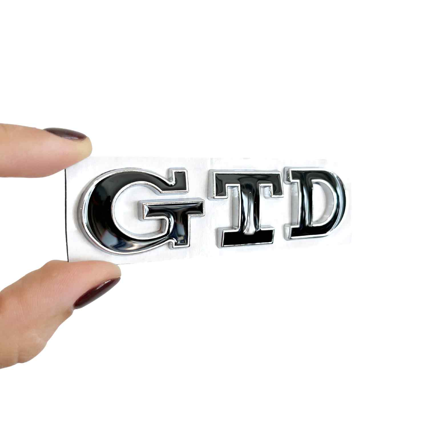 Emblema adhesivo GTD compatible con VW Negro plata - imagen 6