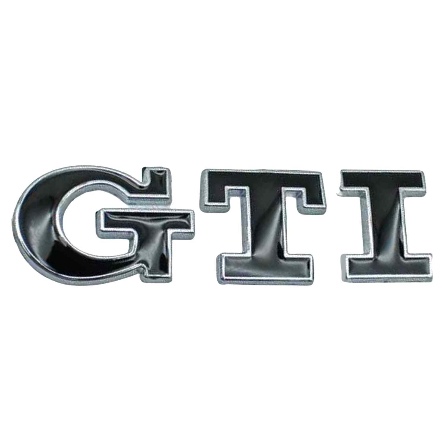 Emblema adhesivo GTI compatible con VW Negro plata brillo - imagen 1