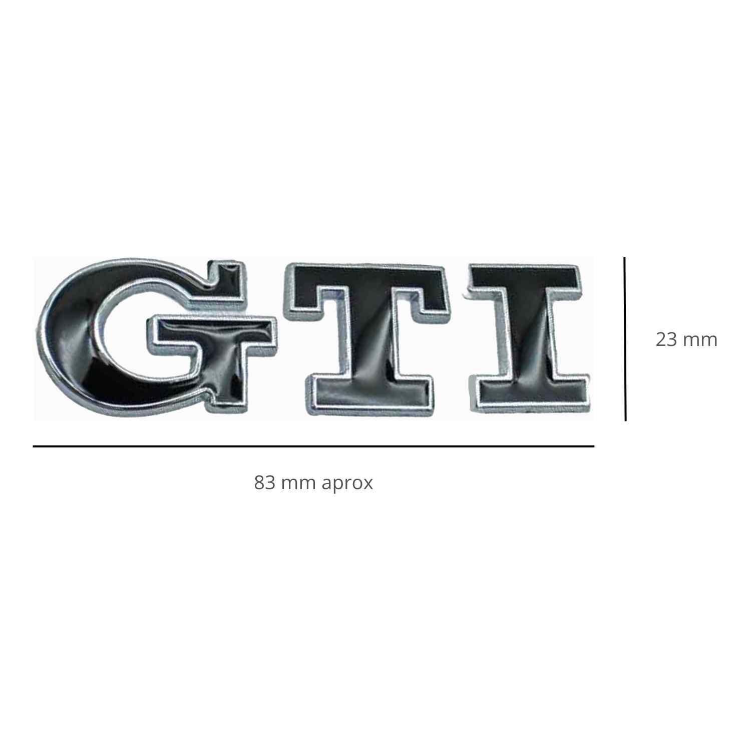 Emblema adhesivo GTI compatible con VW Negro plata brillo - imagen 2
