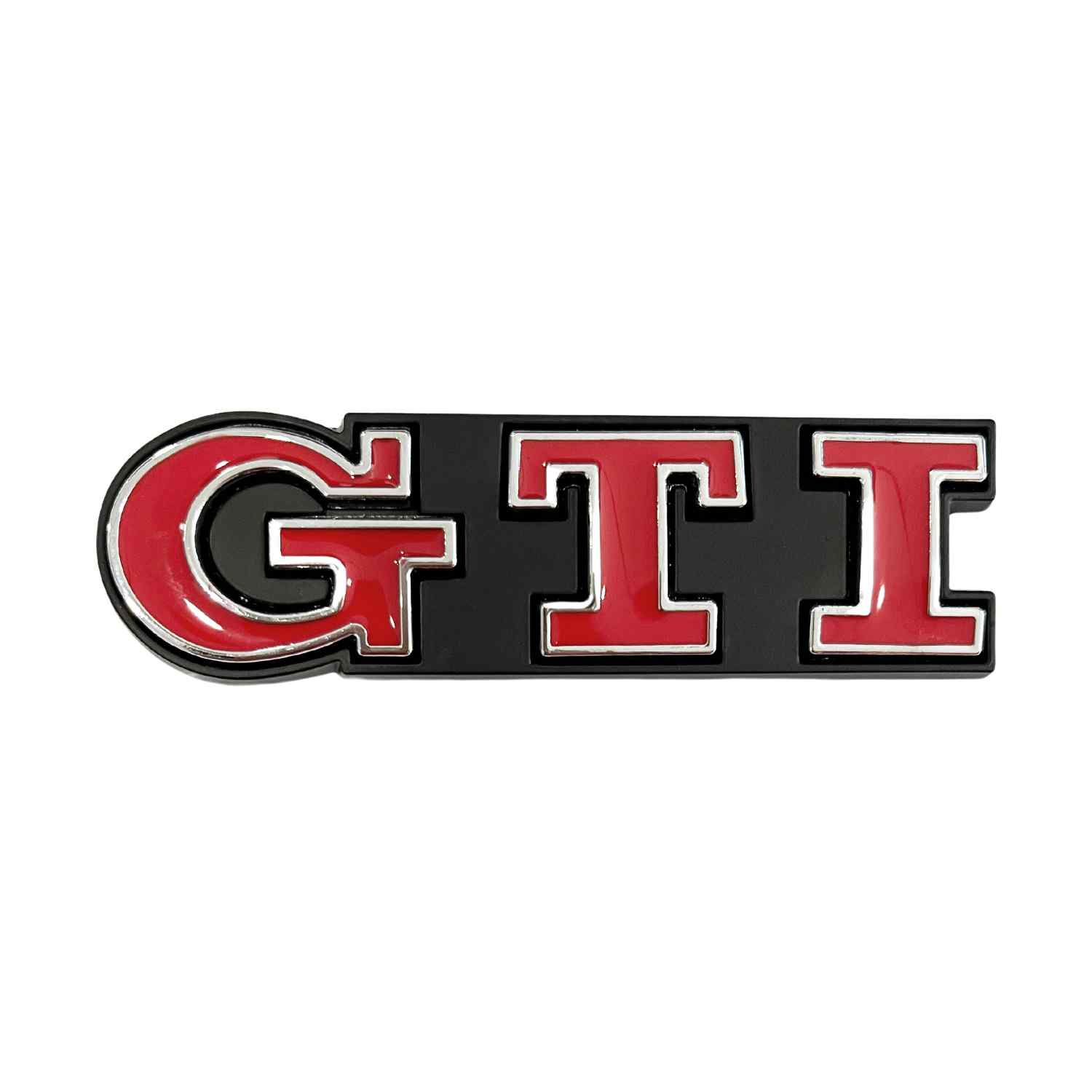 Emblema Parrilla GTI Compatible Con VW Rojo Plateado