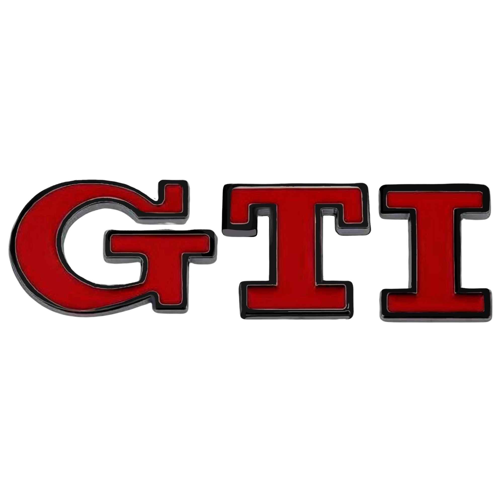 Emblema adhesivo GTI compatible con VW Rojo negro