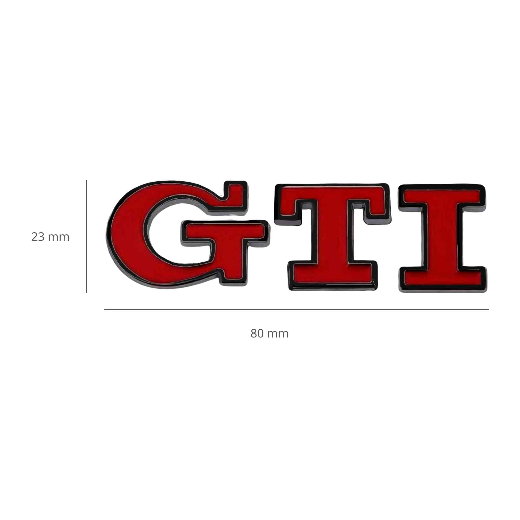 Emblema adhesivo GTI compatible con VW Rojo negro - imagen 5