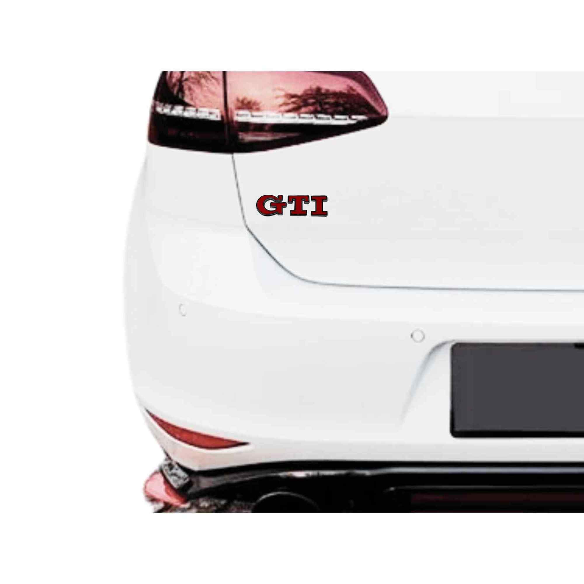Emblema adhesivo GTI compatible con VW Rojo negro - imagen 6